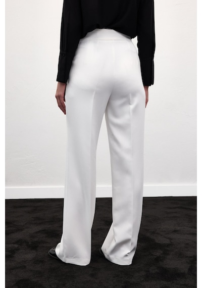 Sateen Sofia Palazzo Pantolon - Ekru-137036 Ekru