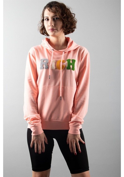 Pembe 2 Iplik Kapüşonlu Sweatshirt Çok Renkli
