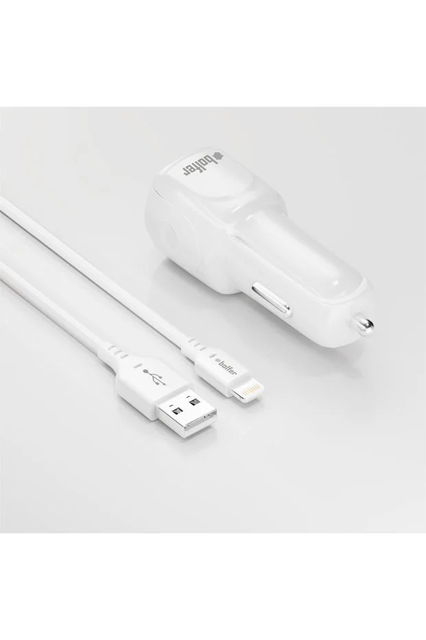 Araç Şarj Seti İphone 3.1a 18w Beyaz Araç Şarj Aleti