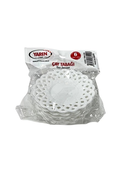 6'lı Dantel Çay Tabağı Renkli