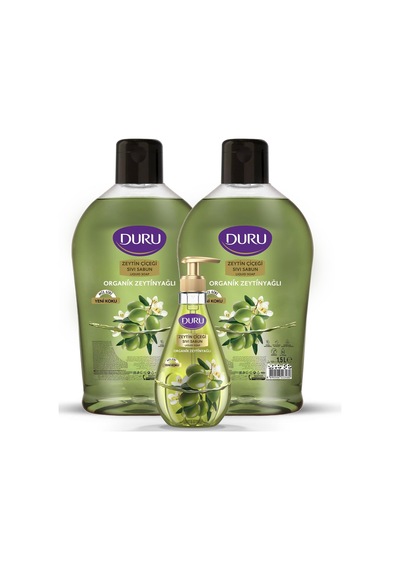 Organik Zeytinyağlı Zeytin Çiçeği Sıvı Sabun 1,5+1,5+500ml