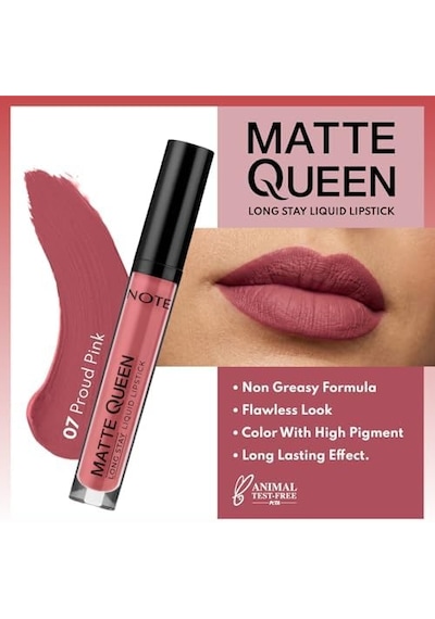 Lipstick 07 Proud Pink Kalıcı Likit Ruj, Pembe 0