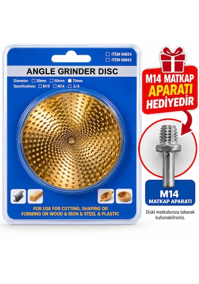 Ahşap Ve Plastik Raspalama Törpüsü M14-50mm Çap