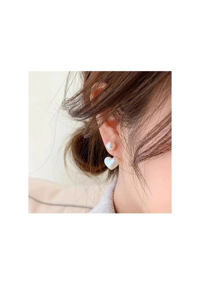Lunarie İnci Kalp Ear Jacket Tırmanıcı Küpe Bijuteri Modern Altın