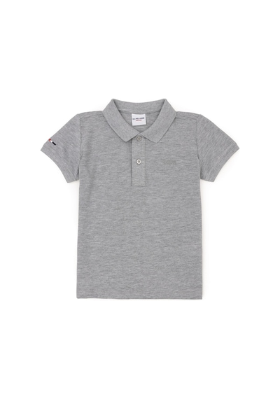U.S. Polo Assn. Erkek Çocuk Gri Melanj Basic Polo Yaka Tişört 50292129-VR086