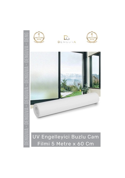 Camfilmi Buzlu Uv Engelleyici Güneş Korumalı Gizlilik Sağlayan Dekoratif Cam Filmi 5 Metre X 60 Cm