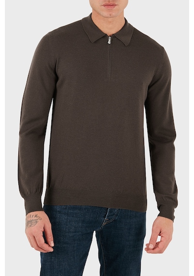 Gran Sasso Erkek Polo Yaka Kazak 55125 14290 177 Kahve Kahve