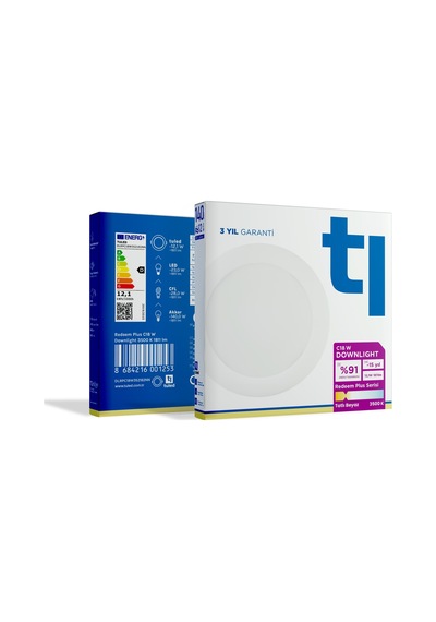 Redeem Plus C18W Downlight, Titreşimsiz, Göz Konforu, 1811 Lümen, Tatlı Beyaz, 3500 Kelvin Beyaz