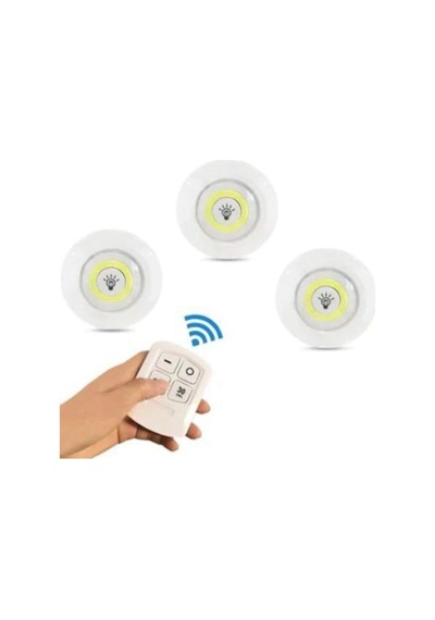 3'lü Led Spot Lamba Beyaz Cob Ledli Uzaktan Kumandalı Spot Ledle Beyaz
