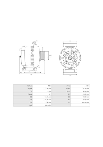 Denso 12v Alternatör Dinamo 120 A Fr-sıg-a Ford C-max/focus C-max/focus Iı-volvo C30/s40 Iı/v50