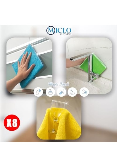 Mikrofiber Temizlik Bezi Klasik Serii 250 Gsm Banyo, Mutfak Bezi Bulaşık Kurulama Bezi 4 Renk X8 Adet Genel