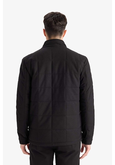 Defacto Slim Fit Dar Kesim Dik Yaka Astarlı Fermuarlı Cepli Kışlık Şişme Penye Mont E7888ax25aubk27 Siyah