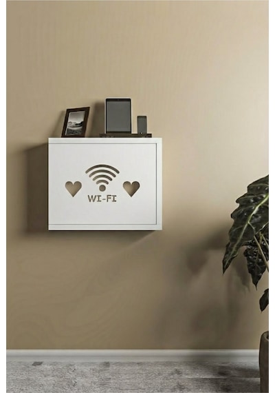 Wifi-modem Kalpli Kapak Saklama Kutusu Bilgisayar Kablo Priz Beyaz