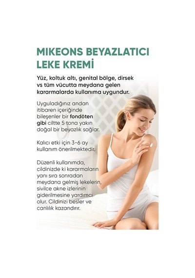 Mikeons Cilt Beyazlatıcı Leke Kremi 30 Spf 100 ML