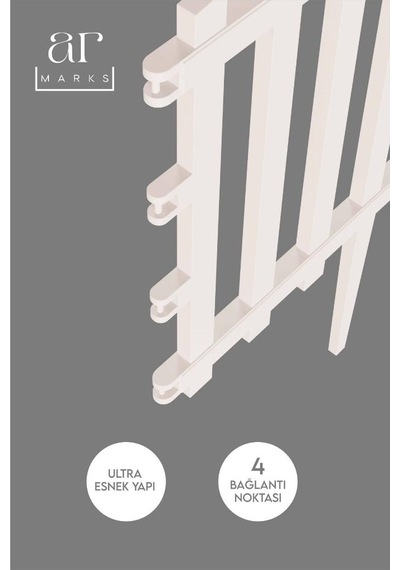 Dekoratif Bahçe Çiti Plastik Çit 20 Adet 11,80metre 39cm X 59cm - Beyaz