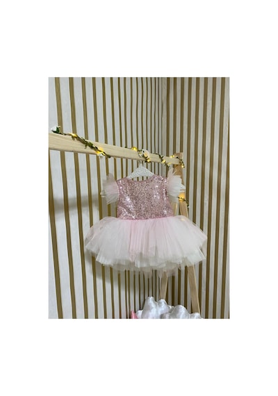 Hayy Baby Kids Wear Paletli Pembe Kuyruklu Tütü Elbise