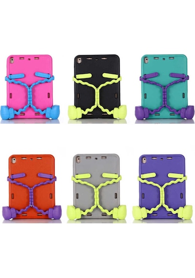 iPad Uyumlu  10.2 8.nesil Zore Eva Boxer Tablet Silikon - Pembe Koyu Arka Kapak