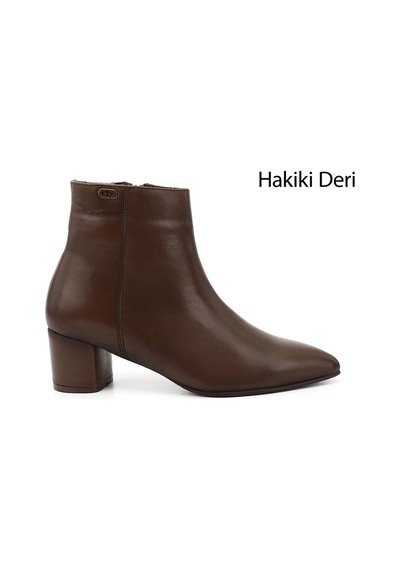 Gönderi(R) Gönderi R Kadın Kahverengi Fermuarlı Sivri Burun Hakiki Deri Bot Gkzb13453444 kahverengi