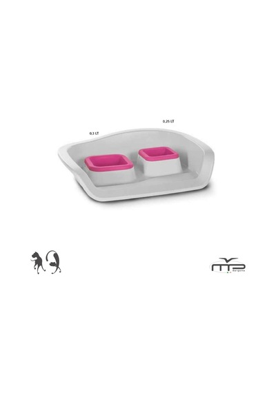 Mp Sıçratmayan Mama/su Kabı Nembo İkili 0,3+0,25l