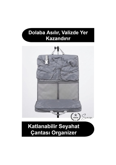 Svein Valizorganizer Seyahat Çantası Katlanabilir Askılı Yer Küçültücü Düzenleyici Çok Bölmeli Tatil Bavu Çok Renkli