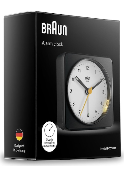 Braun Bc03bw Siyah-beyaz Klasik Seyahat Analaog Alarmlı Masa Saati Brn.bc03bw