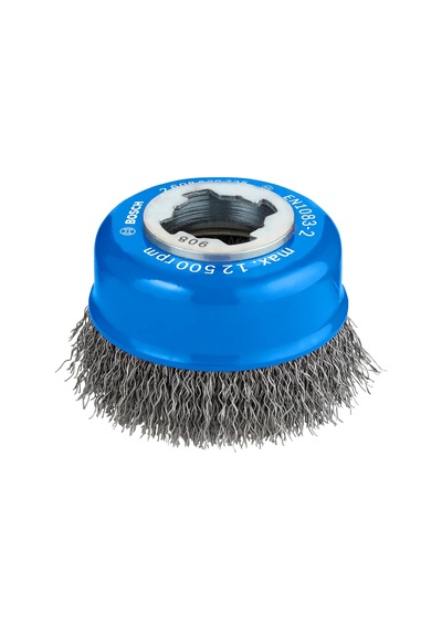 Professional Accessories Clean Dalgalı Tencere Fırçası Metal İçin, X-lock İçin, Ø 75 Mm, Tel Kalınlığı 0,3 Mm, Ø 125 Mm