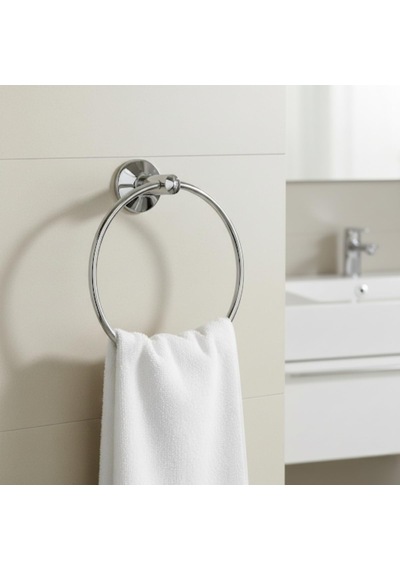 Yuvarlak Krom Havluluk Duvara Monte Vidalı Metal Havlu Askısı 15 15 Cm, Parlak Krom Banyo Aksesuarı Diğer