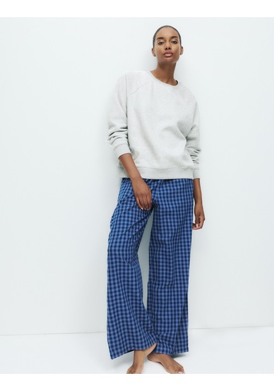 Marks & Spencer Supersoft Kareli Pijama Takımı Gri