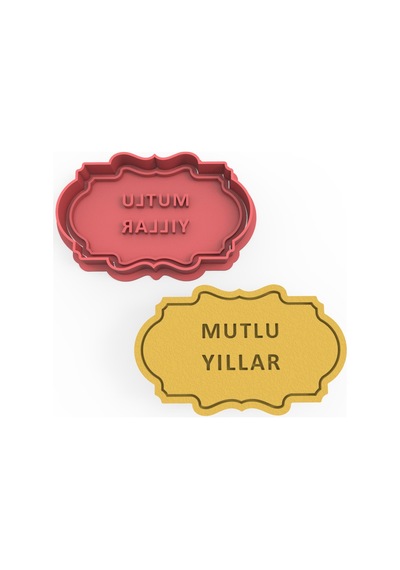 Mutlu Yıllar Kurabiye Kalıbı Şekillendirici Kopat 2'li