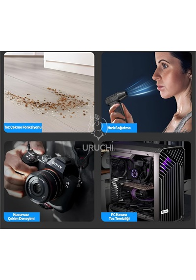 X3 2026 Şarjlı Hava Üfleyici & Vakum Gerçek 130000 Rpm, 8000mah Batarya, 3 Kademeli Turbo