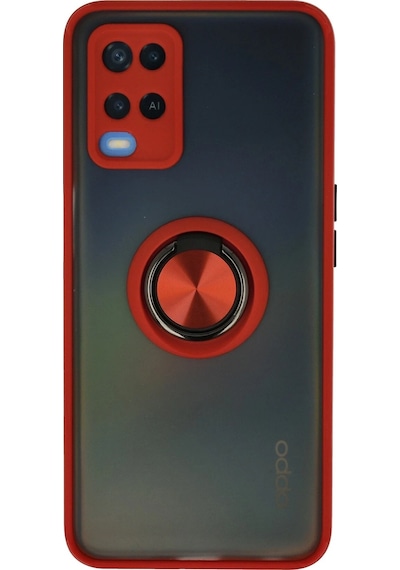 Newface Oppo A54 4g Kılıf Montreal Yüzüklü Silikon Kapak Glblseme - 76 - Kırmızı