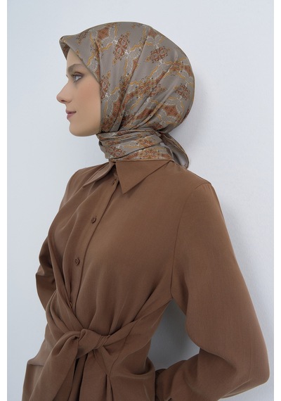Armine Saf İpek Sura Eşarp-2026 İlkbahar-yaz- 952200d Kahve-kiremit