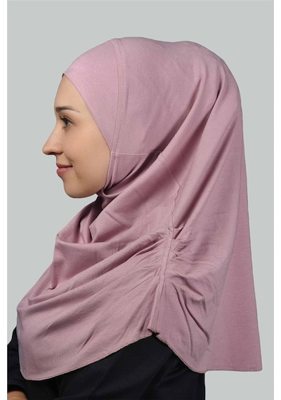 Altobeh Hazır Türban Büzgülü Pileli Pratik Eşarp Tesettür Hijab - Namaz Örtüsü - Koyu Pembe