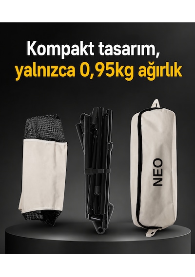 Neo Class Neo Trail Premium Katlanır Kamp Sandalyesi Kolay Kurulum, 120kg Taşıma Kapasiteli, Taşıma Çantalı Siyah