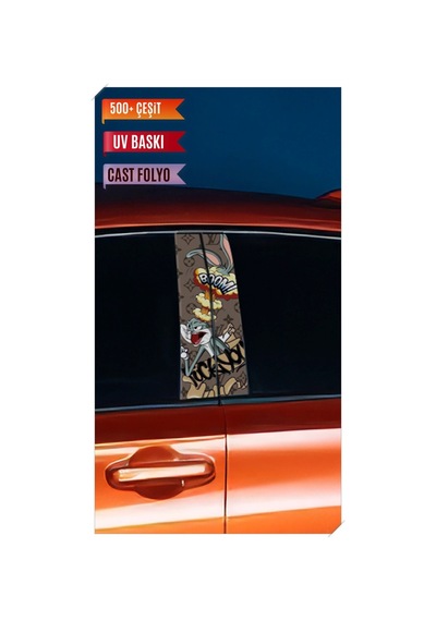 Araç Kapı Direk Kaplama Folyosu Bugs Bunny Desenli Sağ Sol Takım 2 Adet - 22x50 Cm Görsel - 785710698