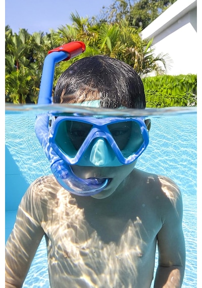 Çocuk 3+ Dalış Gözlük Maske Şnorkel Seti 01 Mavi