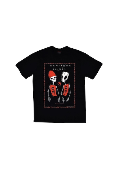 Twenty One Pilots Baskılı Unisex %100 Pamuk Siyah T-shirt SIYAH