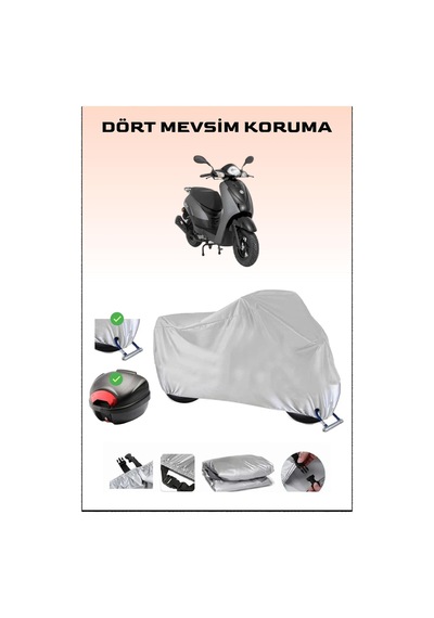 Mondial 50 Beestreet İçin Arka Çanta Ve Kilit Uyumlu Gri Motosiklet Branda, Güvenli