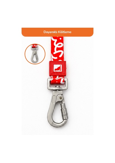 Köpekler İçin Dayanıklı Ve Güvenli, Desenli Gezdirme Tasması 25mm Kırmızı