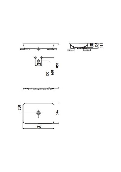Creavit Ul060 Ultra Tezgah Üstü 40 x 60 CM Mat Antrasit Lavabo