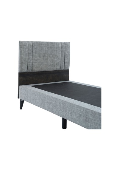 Beehanem Bengü Tek Kişilik 3lü Set Yatak+baza+başlık Gri 90 X 190