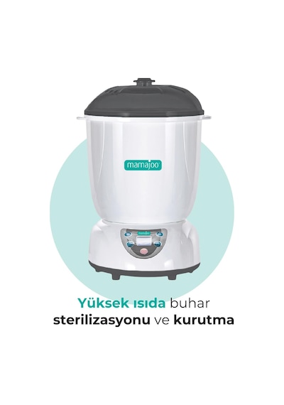 Mamajoo 5 İşlevli Buhar Sterilizatörü & Kurutucu | Mama ve Anne Sütü Isıtıcı | Buharlı Pişirici Antrasit
