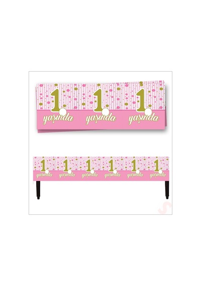 1 Yaşında Masa Örtüsü, 120cm X 180cm - Pembe