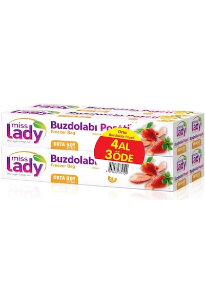 Miss Lady Buzdolabı Poşeti Orta Boy 4 Al 3 Öde 24 38cm