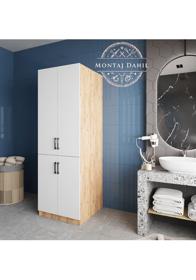 Venedik Çamaşır Ve Kurutma Makinesi Dolabı Banyo Dolabı Çam Beyaz Çam - Beyaz Venedik Çamaşır Ve Kurutma Makinesi Dolabı Banyo Dolabı Çam Beyaz Çam - Beyaz