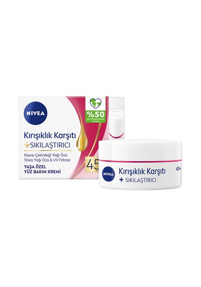 Nıvea Kırışıklık Karşıtı + Sıkılaştırıcı Krem 45+ Yaş 50ml - 8 Adet Tarı