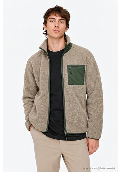 Only & Sons Erkek Onsdallas Sherpa Jacket Bej Mont Ceket- 22025599