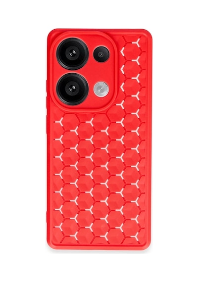 Xiaomi Redmi Note 13 Pro 4g Kılıf Petek Silikon Kapak - Kırmızı Kirmizi