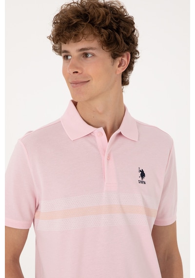 U.S. Polo Assn. Erkek Regular Fit Polo Yaka Açık Pembe Tişört 50306852-VR078