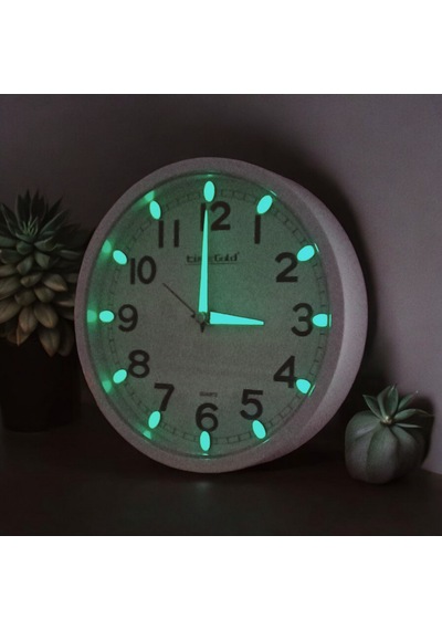 Fosforlu Karanlıkta Parlayan Küçük Çocuk Odası Beyaz Duvar Saati Çap 22 Cm Beyaz